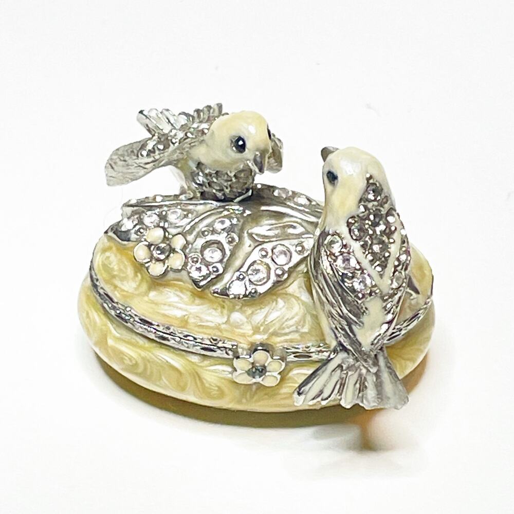 Jay Strongwater Love Birds Swarovski Enamel Trinket Box